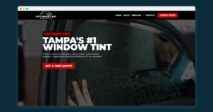 A small business website shown in a browser window